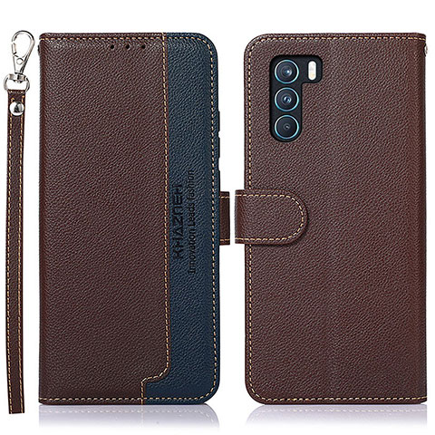 Funda de Cuero Cartera con Soporte Carcasa A09D para Oppo K9 Pro 5G Marron