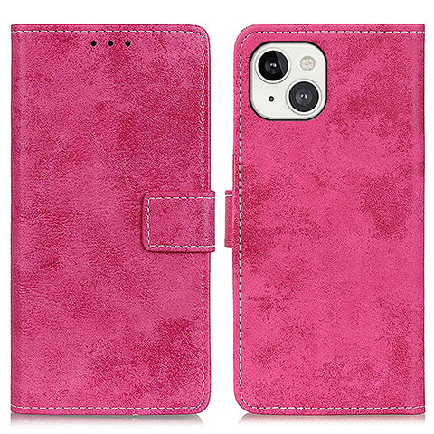 Funda de Cuero Cartera con Soporte Carcasa A10 para Apple iPhone 14 Plus Rosa Roja
