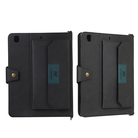 Funda de Cuero Cartera con Soporte Carcasa AD1 para Apple iPad 10.2 (2020) Negro