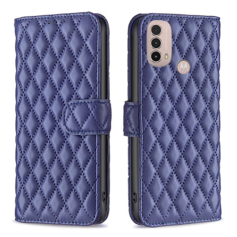 Funda de Cuero Cartera con Soporte Carcasa B01F para Motorola Moto E20 Azul