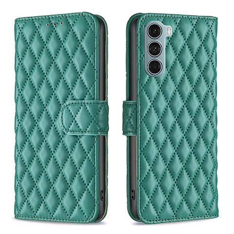 Funda de Cuero Cartera con Soporte Carcasa B01F para Motorola Moto G200 5G Verde