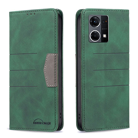 Funda de Cuero Cartera con Soporte Carcasa B01F para Oppo F21s Pro 4G Verde