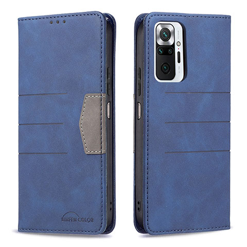 Funda de Cuero Cartera con Soporte Carcasa B01F para Xiaomi Redmi Note 10 Pro Max Azul