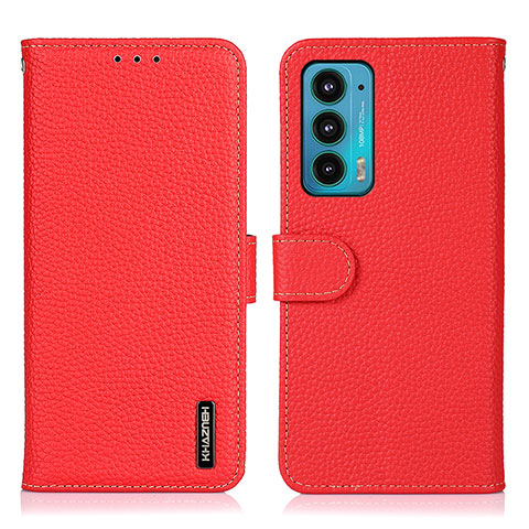 Funda de Cuero Cartera con Soporte Carcasa B01H para Motorola Moto Edge Lite 5G Rojo