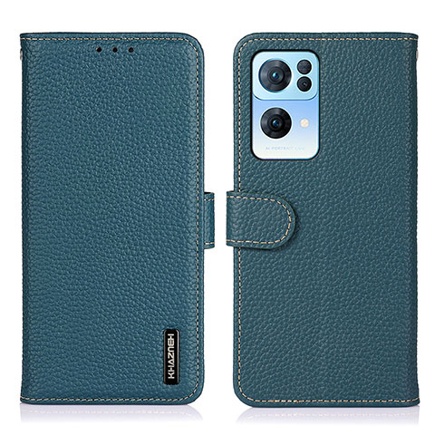 Funda de Cuero Cartera con Soporte Carcasa B01H para Oppo Reno7 Pro 5G Verde