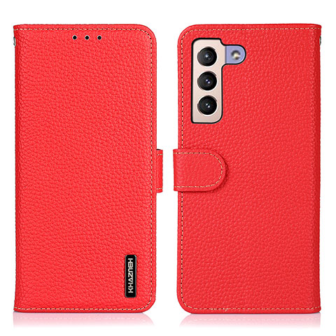 Funda de Cuero Cartera con Soporte Carcasa B01H para Samsung Galaxy S21 5G Rojo