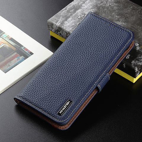 Funda de Cuero Cartera con Soporte Carcasa B01H para Vivo Y12s Azul