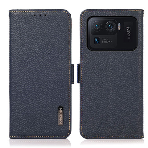 Funda de Cuero Cartera con Soporte Carcasa B01H para Xiaomi Mi 11 Ultra 5G Azul