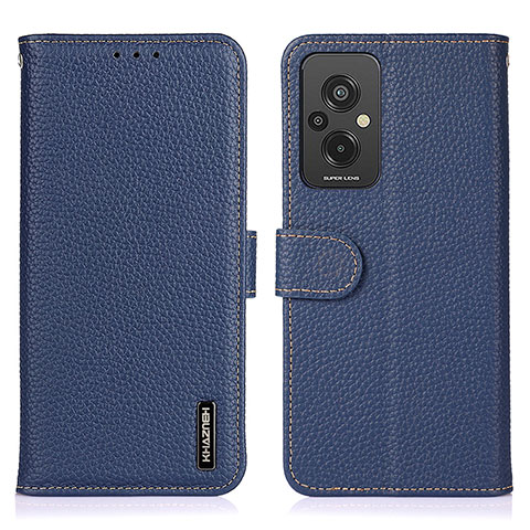 Funda de Cuero Cartera con Soporte Carcasa B01H para Xiaomi Redmi 11 Prime 4G Azul