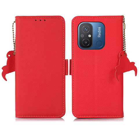 Funda de Cuero Cartera con Soporte Carcasa B01H para Xiaomi Redmi 11A 4G Rojo