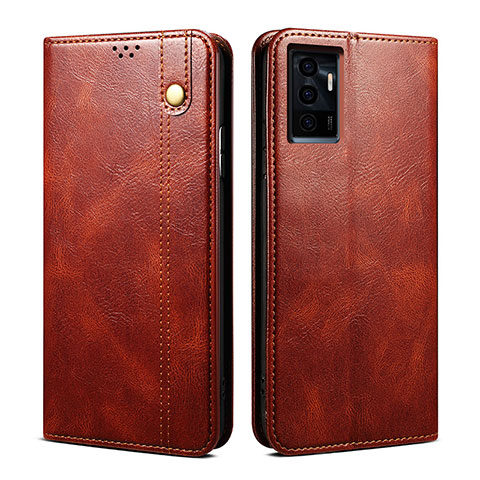 Funda de Cuero Cartera con Soporte Carcasa B01S para Vivo V23e 5G Marron