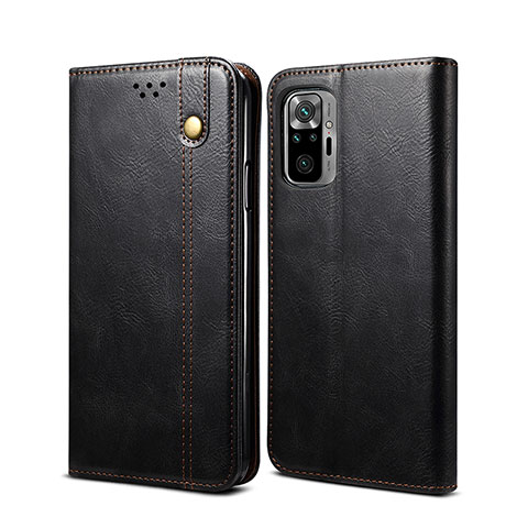 Funda de Cuero Cartera con Soporte Carcasa B01S para Xiaomi Redmi Note 10 Pro Max Negro