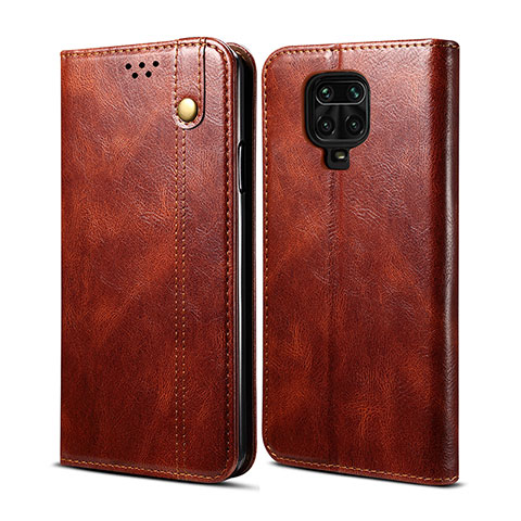 Funda de Cuero Cartera con Soporte Carcasa B01S para Xiaomi Redmi Note 9 Pro Marron