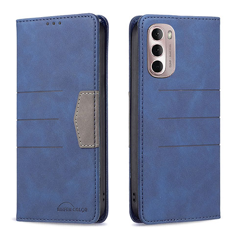 Funda de Cuero Cartera con Soporte Carcasa B02F para Motorola Moto G Stylus (2022) 4G Azul