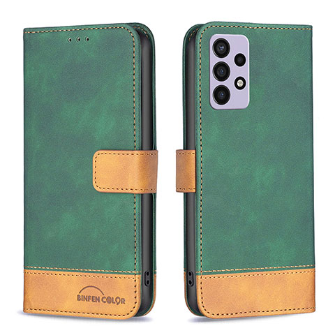 Funda de Cuero Cartera con Soporte Carcasa B02F para Samsung Galaxy A72 5G Verde