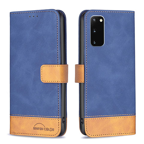 Funda de Cuero Cartera con Soporte Carcasa B02F para Samsung Galaxy S20 5G Azul