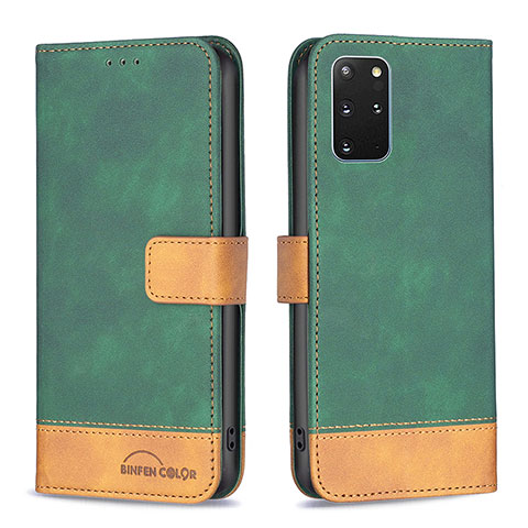 Funda de Cuero Cartera con Soporte Carcasa B02F para Samsung Galaxy S20 Plus Verde