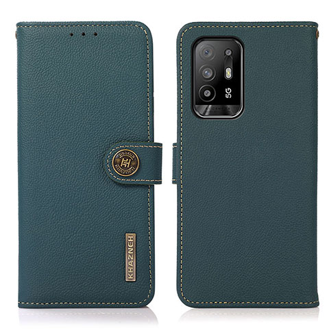 Funda de Cuero Cartera con Soporte Carcasa B02H para Oppo A94 4G Verde