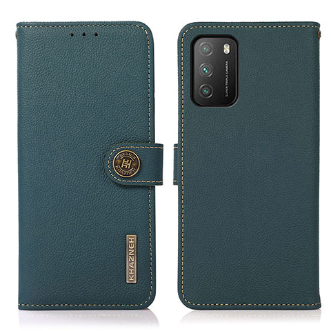 Funda de Cuero Cartera con Soporte Carcasa B02H para Xiaomi Poco M3 Verde