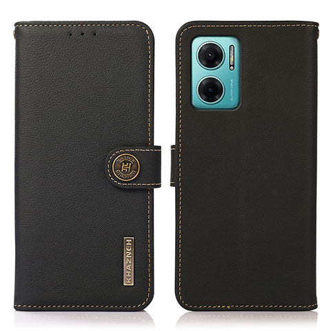 Funda de Cuero Cartera con Soporte Carcasa B02H para Xiaomi Redmi 10 5G Negro