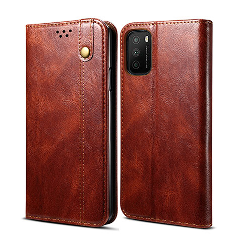 Funda de Cuero Cartera con Soporte Carcasa B02S para Xiaomi Poco M3 Marron