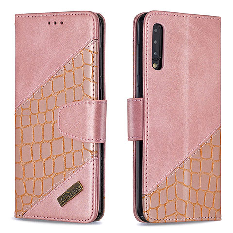 Funda de Cuero Cartera con Soporte Carcasa B03F para Samsung Galaxy A50S Oro Rosa