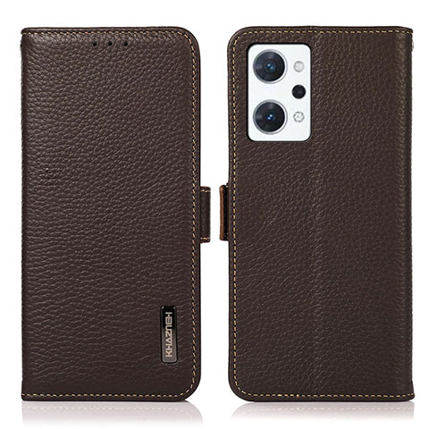 Funda de Cuero Cartera con Soporte Carcasa B03H para Oppo Reno7 A Marron