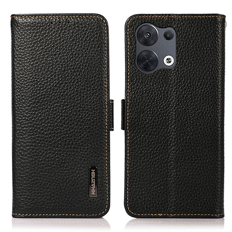 Funda de Cuero Cartera con Soporte Carcasa B03H para Xiaomi Redmi Note 13 5G Negro