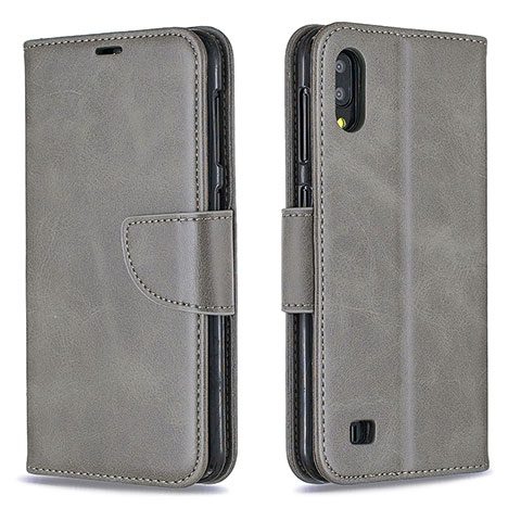 Funda de Cuero Cartera con Soporte Carcasa B04F para Samsung Galaxy M10 Gris