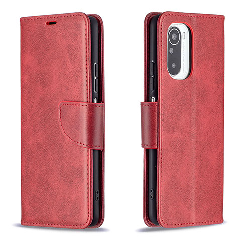 Funda de Cuero Cartera con Soporte Carcasa B04F para Xiaomi Mi 11i 5G Rojo