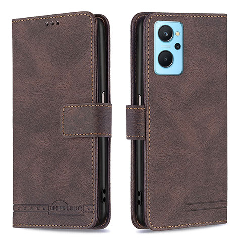 Funda de Cuero Cartera con Soporte Carcasa B05F para Realme 9i 4G Marron