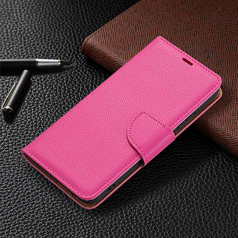 Funda de Cuero Cartera con Soporte Carcasa B05F para Samsung Galaxy S22 5G Rosa Roja
