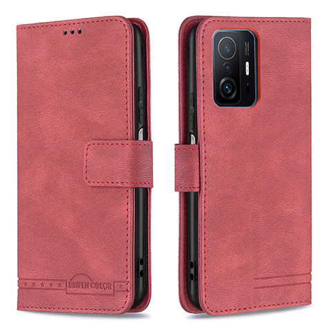 Funda de Cuero Cartera con Soporte Carcasa B05F para Xiaomi Mi 11T Pro 5G Rojo