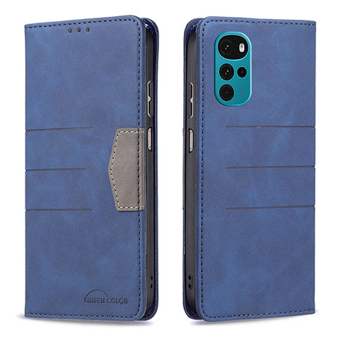 Funda de Cuero Cartera con Soporte Carcasa B06F para Motorola Moto G22 Azul