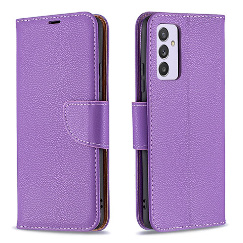 Funda de Cuero Cartera con Soporte Carcasa B06F para Samsung Galaxy Quantum2 5G Morado