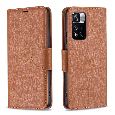 Funda de Cuero Cartera con Soporte Carcasa B06F para Xiaomi Mi 11i 5G (2022) Marron