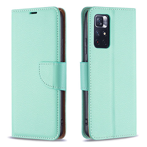 Funda de Cuero Cartera con Soporte Carcasa B06F para Xiaomi Redmi Note 11T 5G Verde