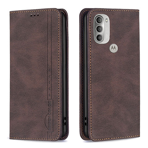 Funda de Cuero Cartera con Soporte Carcasa B07F para Motorola Moto G51 5G Marron