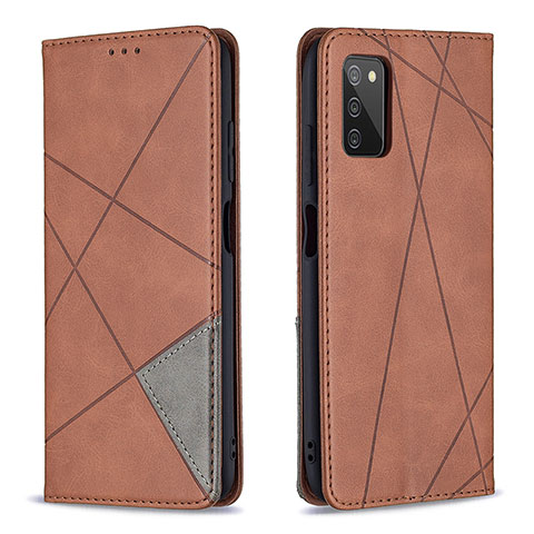 Funda de Cuero Cartera con Soporte Carcasa B07F para Samsung Galaxy M02s Marron