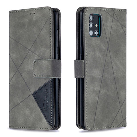 Funda de Cuero Cartera con Soporte Carcasa B08F para Samsung Galaxy A51 5G Gris