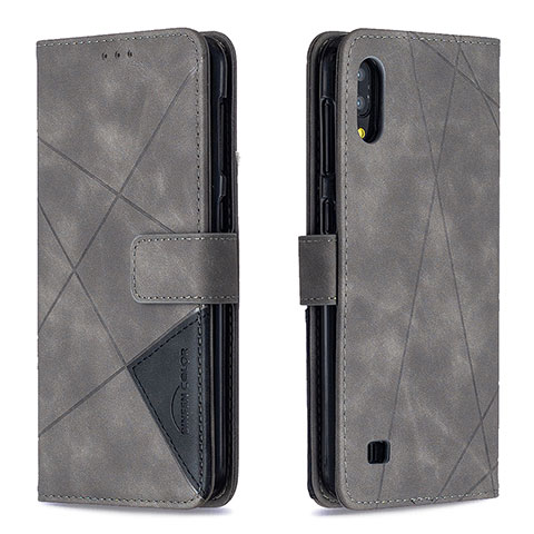 Funda de Cuero Cartera con Soporte Carcasa B08F para Samsung Galaxy M10 Gris