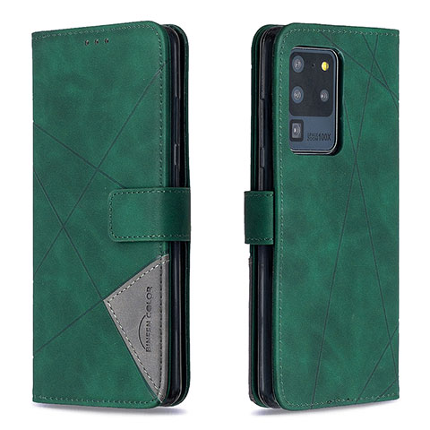 Funda de Cuero Cartera con Soporte Carcasa B08F para Samsung Galaxy S20 Ultra Verde