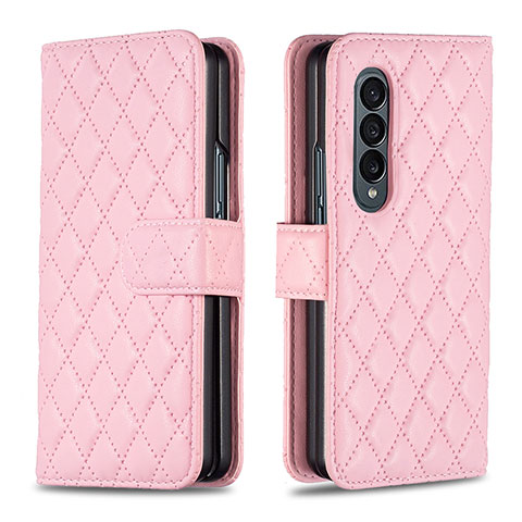 Funda de Cuero Cartera con Soporte Carcasa B10F para Samsung Galaxy Z Fold4 5G Oro Rosa