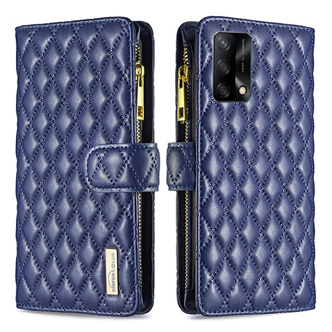 Funda de Cuero Cartera con Soporte Carcasa B12F para Oppo A74 4G Azul