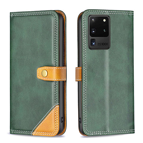 Funda de Cuero Cartera con Soporte Carcasa B14F para Samsung Galaxy S20 Ultra Verde