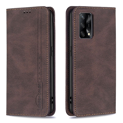 Funda de Cuero Cartera con Soporte Carcasa B15F para Oppo F19 Marron