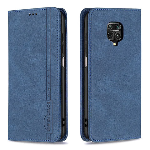 Funda de Cuero Cartera con Soporte Carcasa B15F para Xiaomi Redmi Note 9 Pro Azul