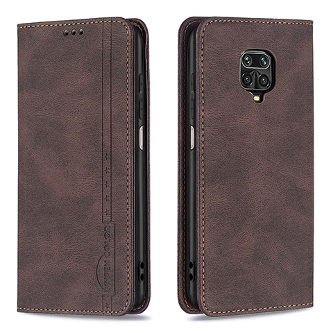 Funda de Cuero Cartera con Soporte Carcasa B15F para Xiaomi Redmi Note 9 Pro Marron