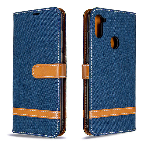 Funda de Cuero Cartera con Soporte Carcasa B16F para Samsung Galaxy A11 Azul Real