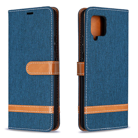 Funda de Cuero Cartera con Soporte Carcasa B16F para Samsung Galaxy A42 5G Azul Real